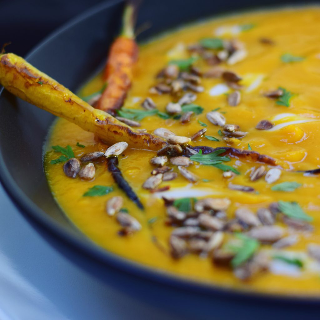 Creamy Carrot Parsnip Soup Bowl Closeup