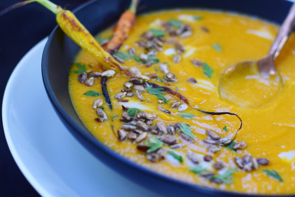 Creamy Carrot Parsnip Soup with Spoon 5