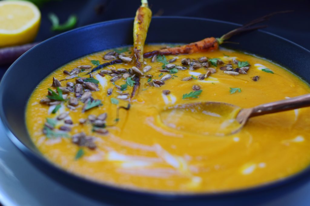 Creamy Carrot Parsnip Soup with Spoon 7