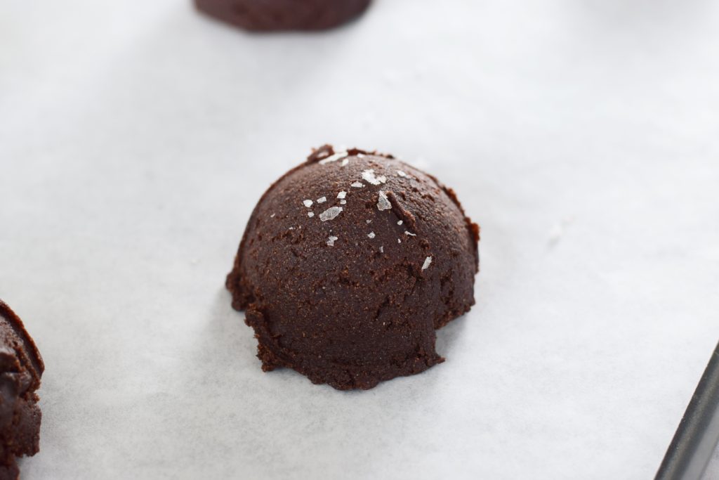 Salted Double Chocolate Spice Cookie Dough Closeup