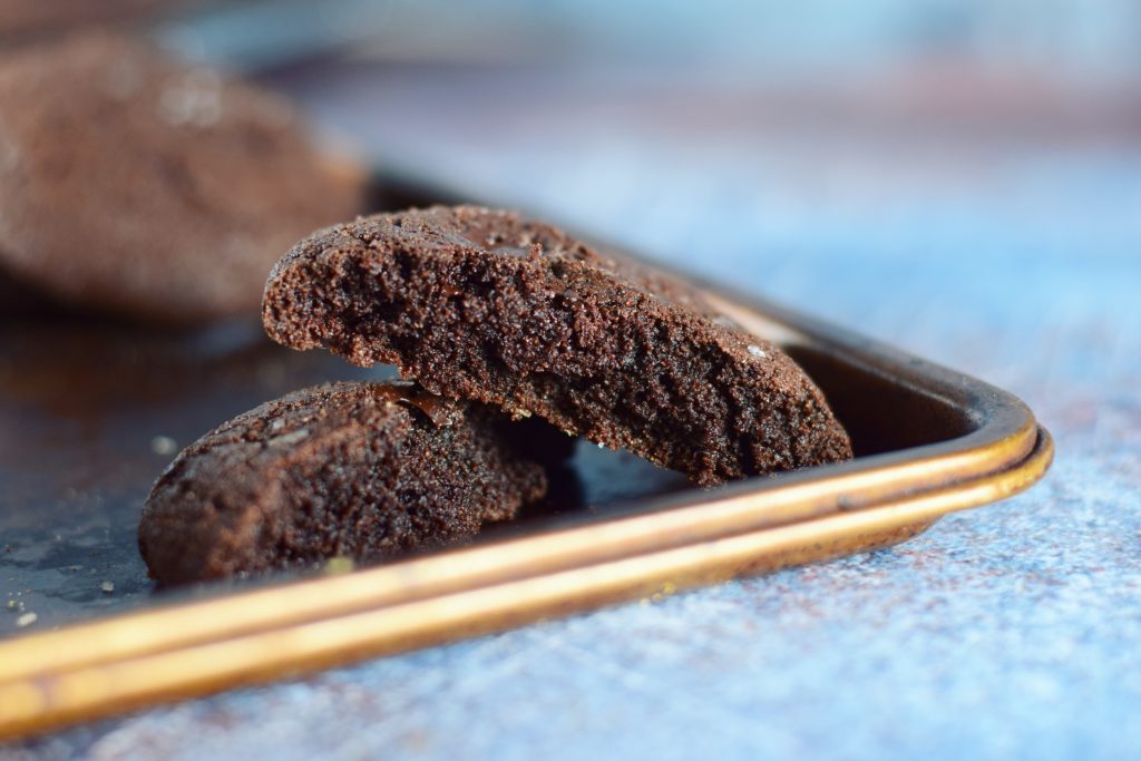 Salted Double Chocolate Spice Cookie Interior Closeup