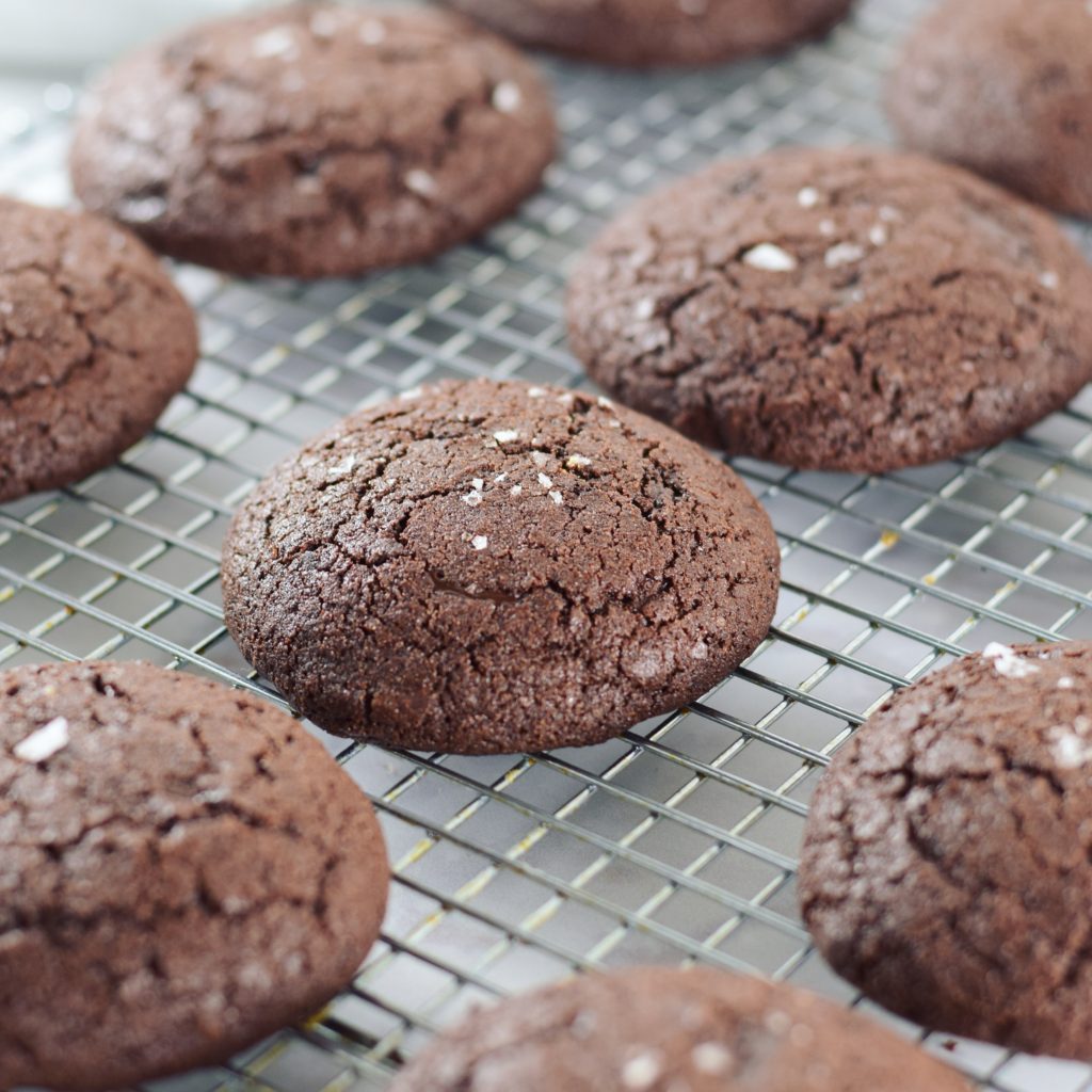 Salted Double Chocolate Spice Cookies Cooling 2
