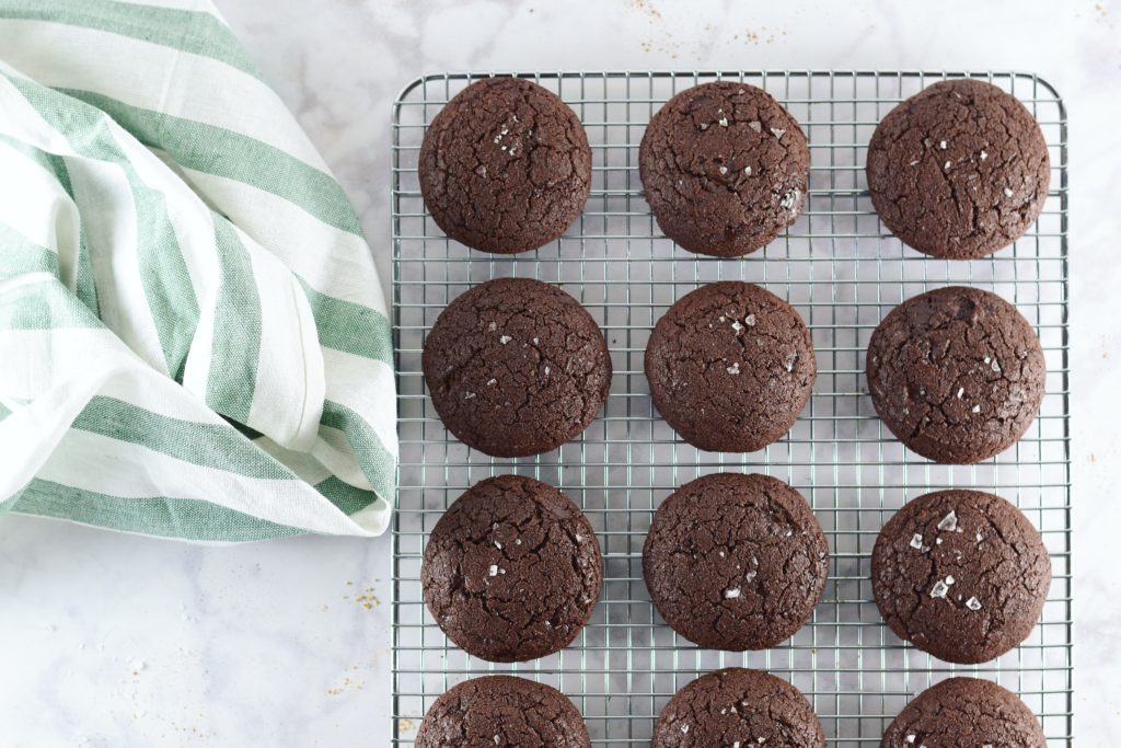 Salted Double Chocolate Spice Cookies Cooling Rack