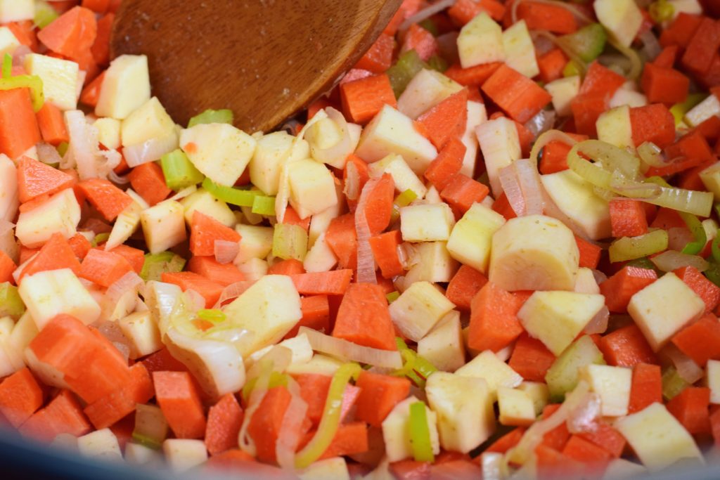 Sauteeing carrots and parsnips