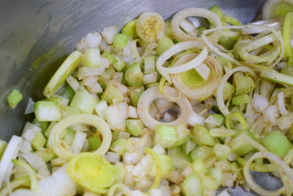 Sweating Aromatics for Creamy Carrot Parsnip Soup