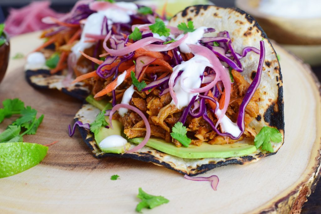 Pulled BBQ Jackfruit Tacos with Cabbage Slaw - Good Health Gourmet