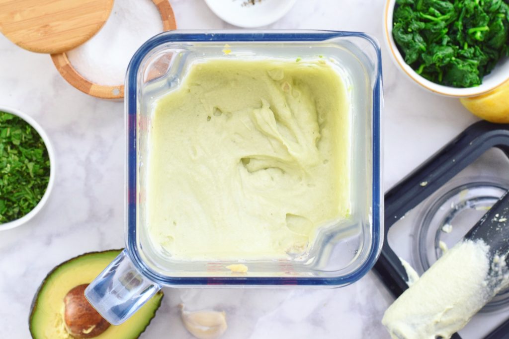 Creamy Cauliflower Cashew Spinach Dip Blended without Spinach