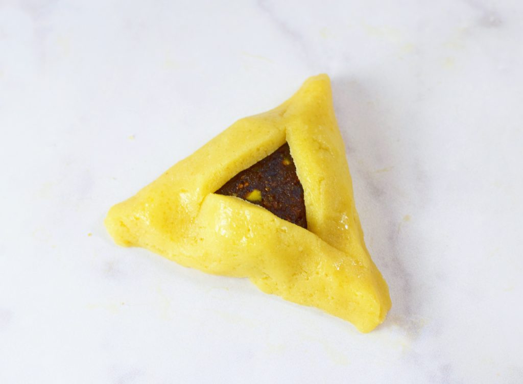 Shaped Apricot Fig Hamantaschen With Egg Wash