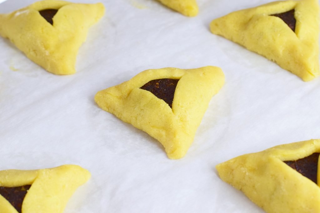 Tray of Shaped Apricot Fig Hamantaschen