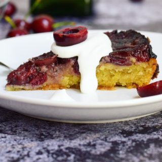 Cherry Olive Oil Upside Down Cake Slice 2