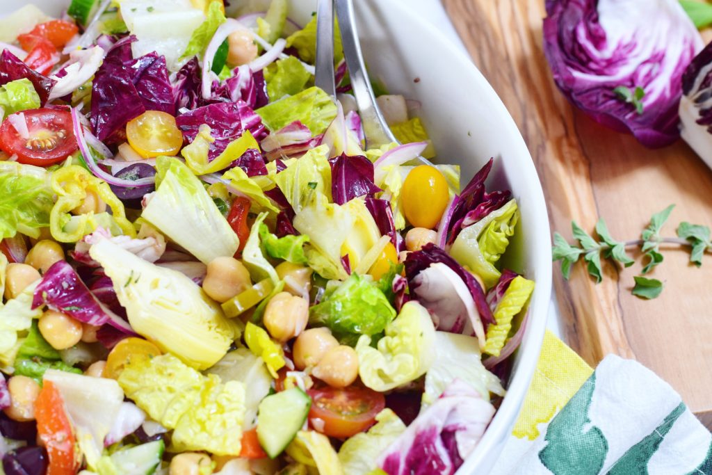 Vegan Classic Italian Chopped Salad Closeup
