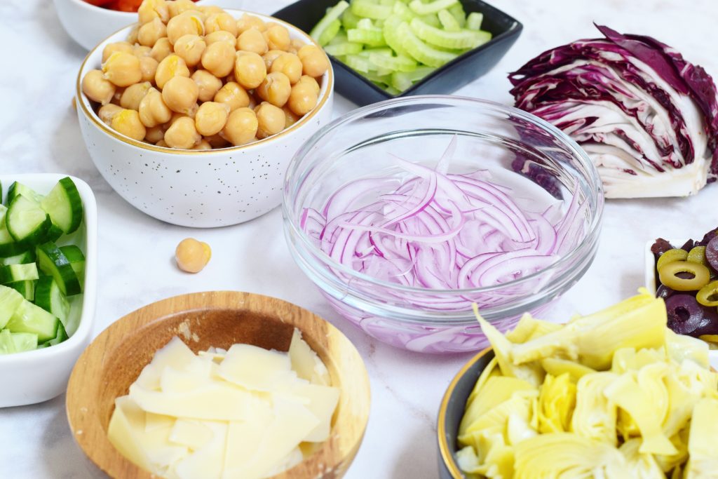 Vegan Classic Italian Chopped Salad Components