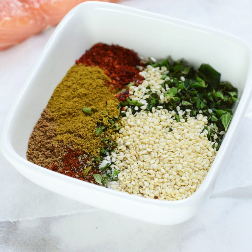 Spice Mix for Grilled Salmon Kebabs with Lemon & Tahini