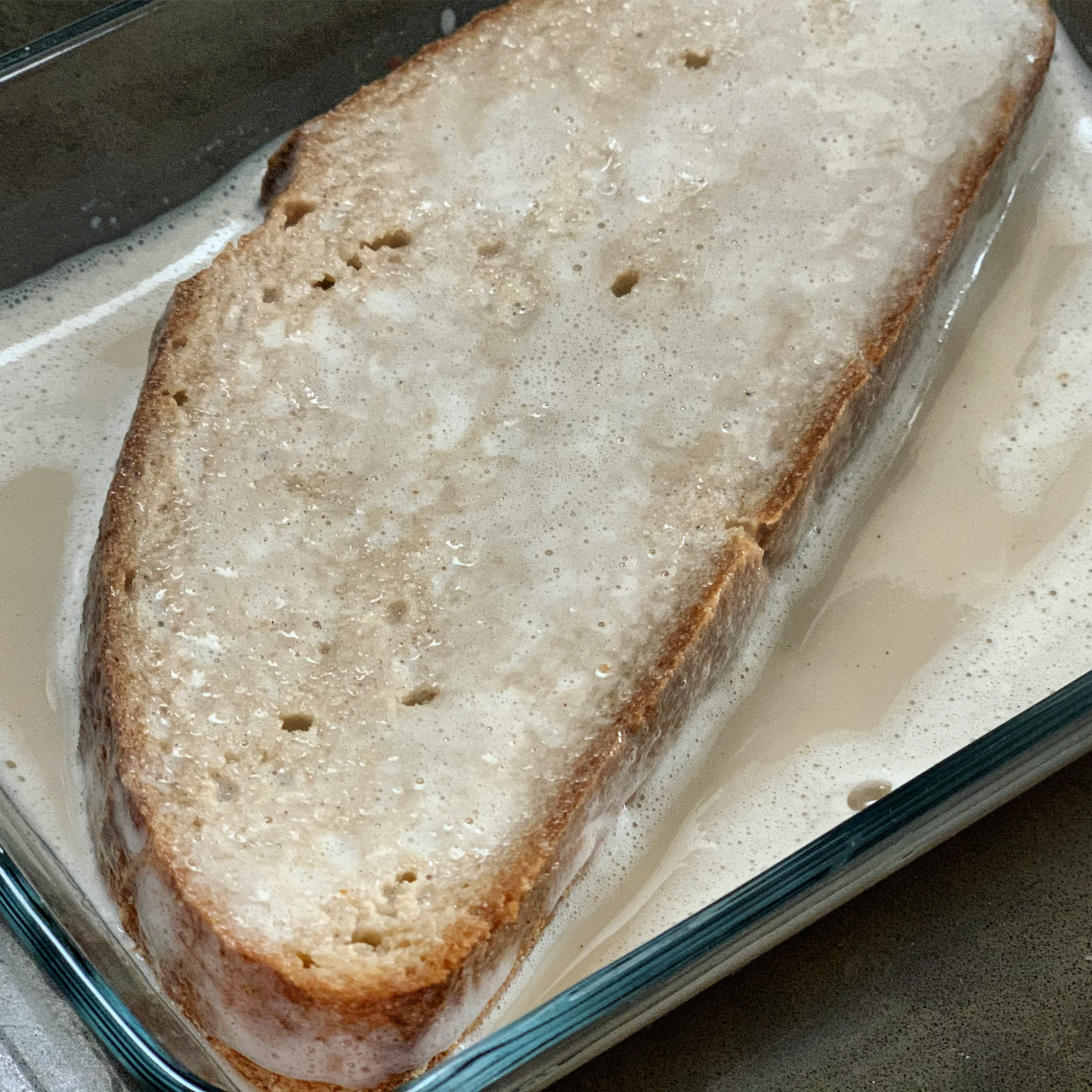 Soaking GF sourdough for vegan french toast